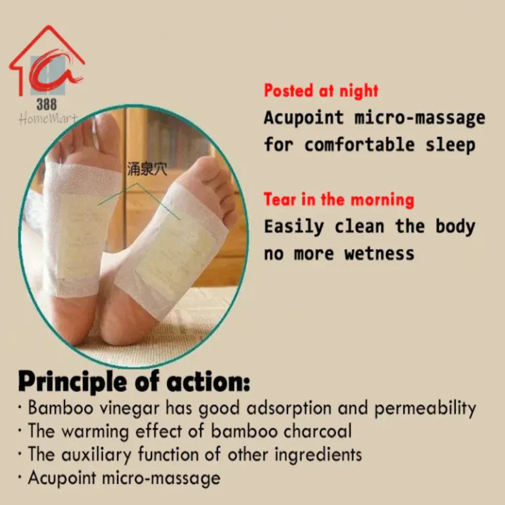 100% Merbal & Gentle Ingredient Detox Foot Patch RK (1 BOX = 20 PATCHES-BUY 1 GET 3 FREE)